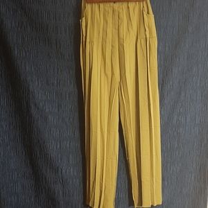 babette ladies lime wide leg crimped trousers